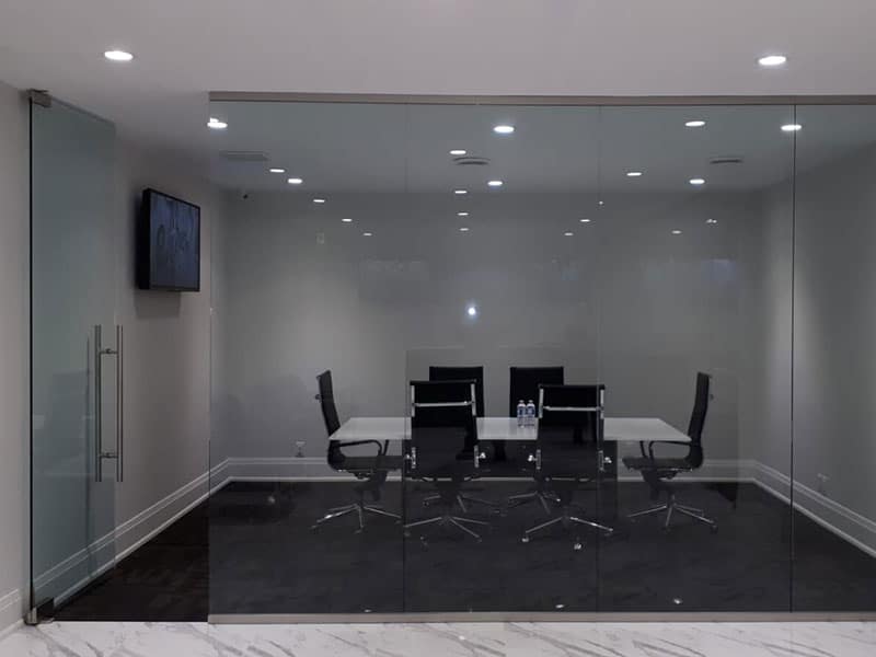 Glass wall conference room refitting